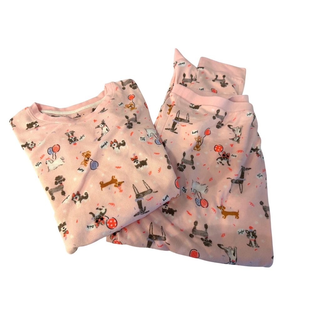 Cuddl Duds Womens 2X Pink Dog Party Print Pajama Set Joggers Long Sleeve Top - Picture 2 of 6